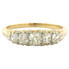 Anillo con diamantes talla mina antigua de hasta 1,00 ct Oro de 18k y platino