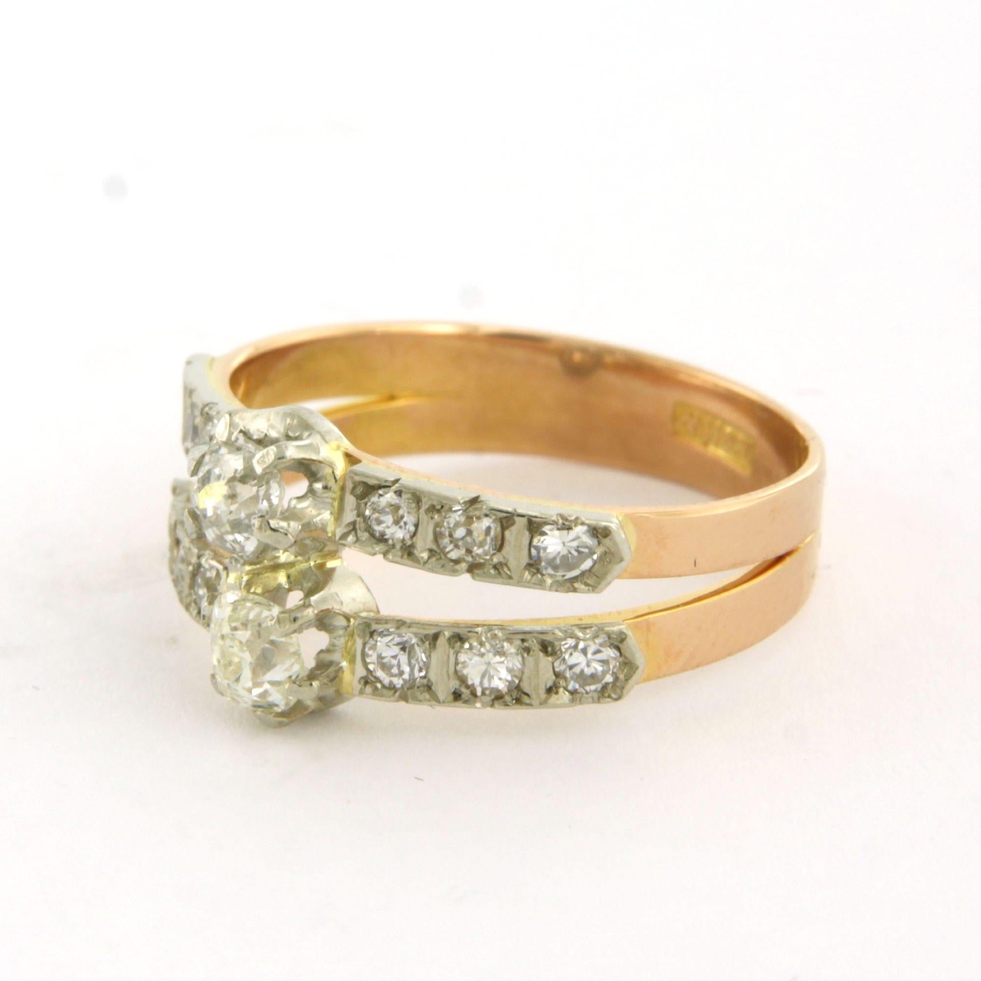 Bague avec diamants de taille ancienne jusqu'à 1,00ct Or 18k et argent 3,3 grammes Pour femmes en vente