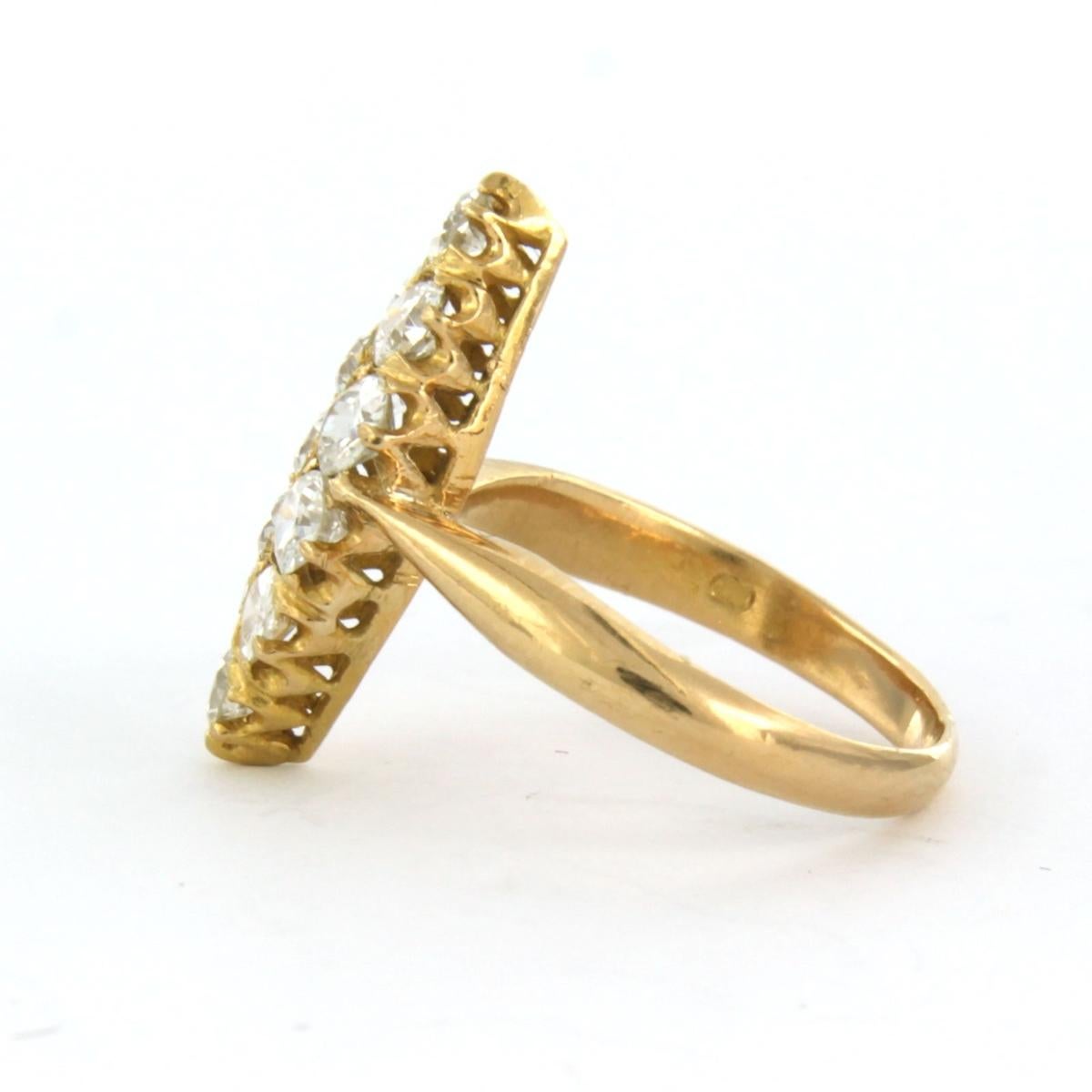 Bague avec diamants de taille ancienne jusqu'à 1,50ct Or jaune 20k 4,2 grammes Excellent état - En vente à The Hague, ZH