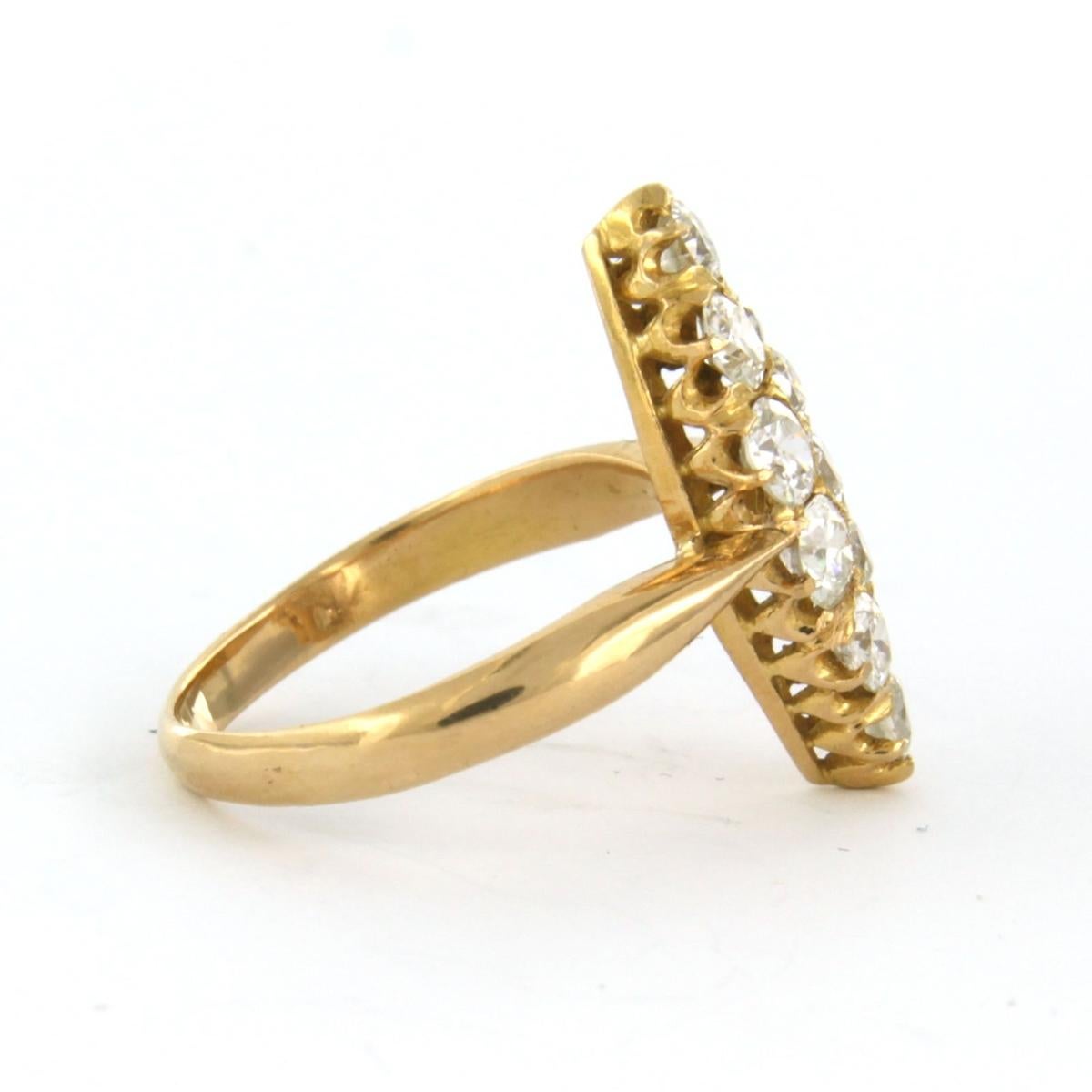 Bague avec diamants de taille ancienne jusqu'à 1,50ct Or jaune 20k 4,2 grammes Pour femmes en vente