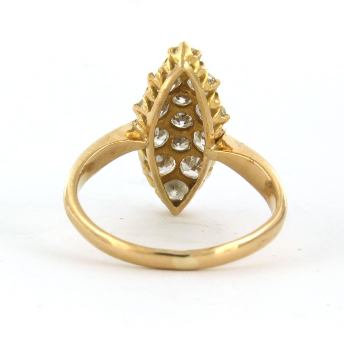 Bague avec diamants de taille ancienne jusqu'à 1,50ct Or jaune 20k 4,2 grammes en vente 1