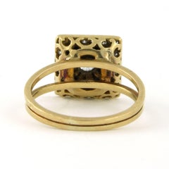 Ring with onyx and old mine cut diamonds up to 0.60ct 18k bicolour gold