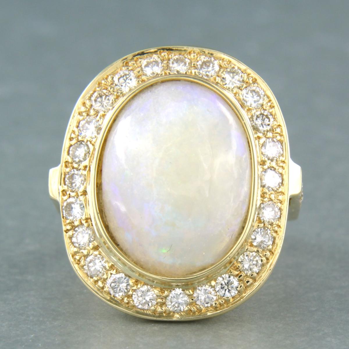 Ring mit Opal und Diamanten im Brillantschliff bis zu 1,50ct 14k Gold 10,1 Gramm im Angebot 2