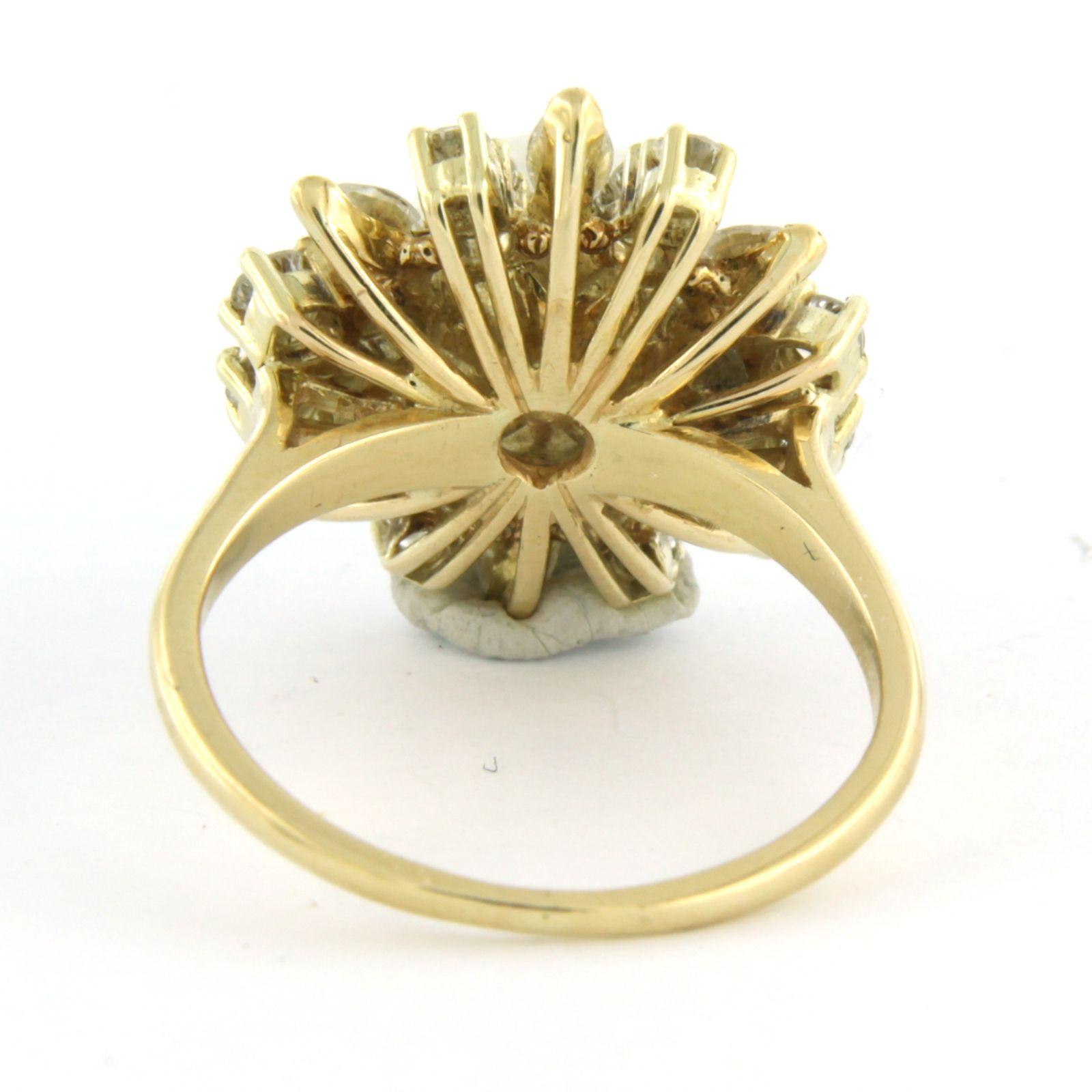 Anillo con perla y diamantes talla marquesa y brillante hasta 1,25ct Oro de 14k Corte brillante en venta