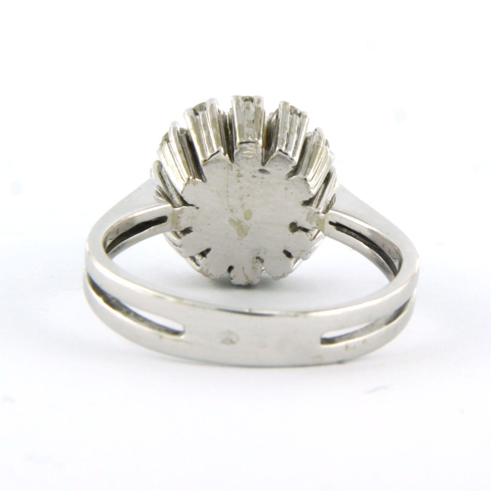 Taglio singolo Anello con perla e diamanti a taglio singolo fino a 0,25ct in oro 14k 5,6 grammi in vendita