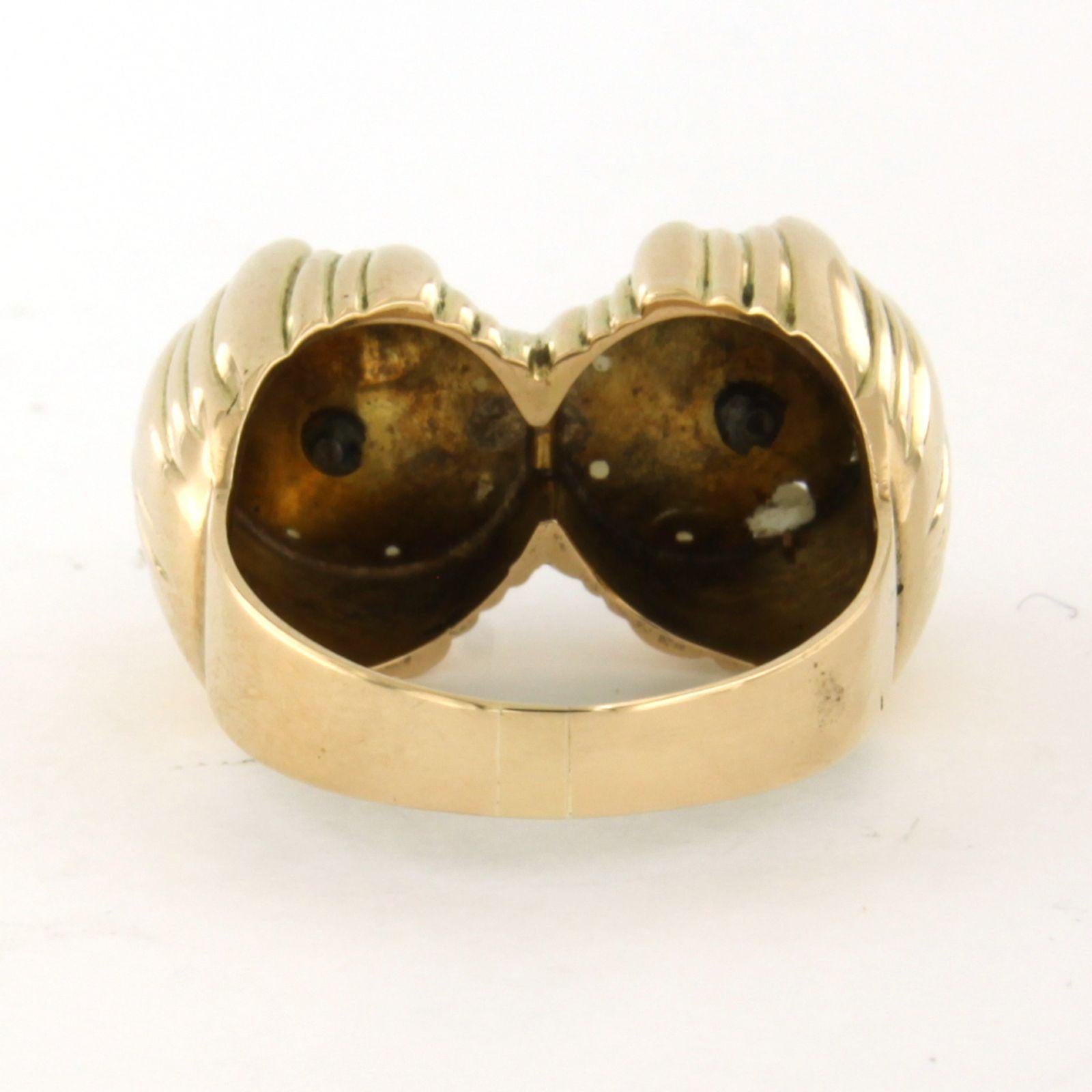 Ring with pearls and rose cut diamonds up to 0.20ct 14k gold 7.4 grams In condizioni ottime in vendita a The Hague, ZH
