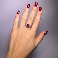 Ring with Pink Sapphire & Diamonds in Platinum by Gübelin