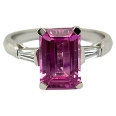 Ring with Pink Sapphire & Diamonds in Platinum by Gübelin