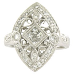 Anillo con diamantes talla princesa y brillante hasta 0,56ct Oro de 18k 6,7 gramos