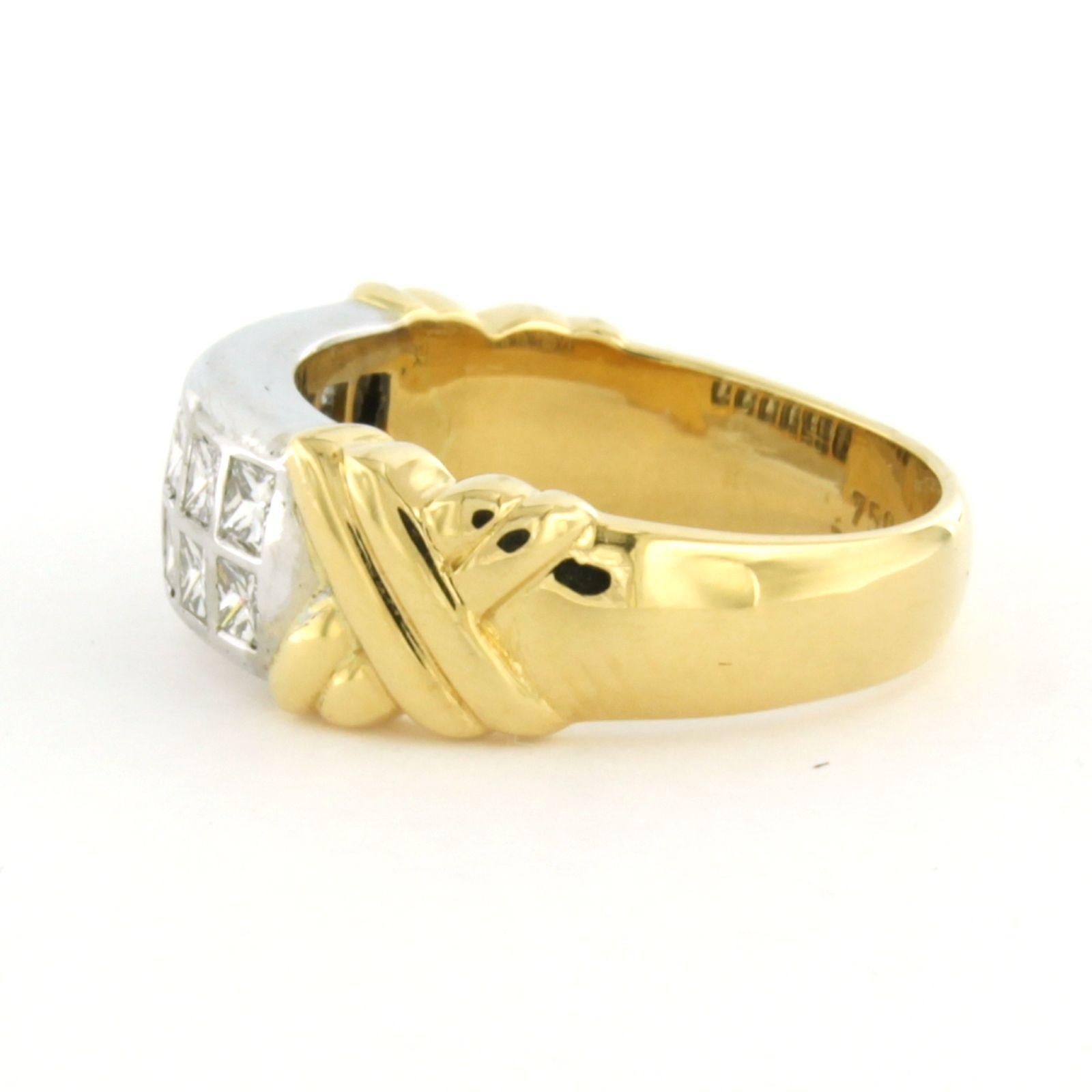 Im Angebot: Ring mit Diamanten im Prinzessinnenschliff bis zu 0,70ct 18k bicolor Gold - 7.7 Gramm () 3