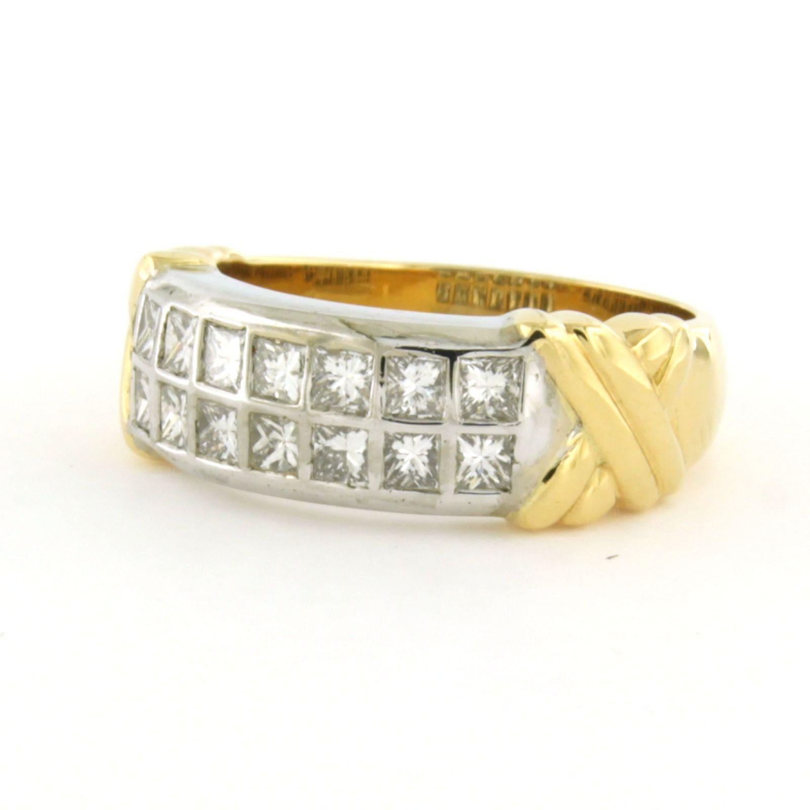 Im Angebot: Ring mit Diamanten im Prinzessinnenschliff bis zu 0,70ct 18k bicolor Gold - 7.7 Gramm () 5