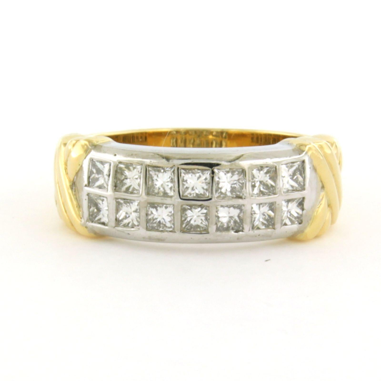 Im Angebot: Ring mit Diamanten im Prinzessinnenschliff bis zu 0,70ct 18k bicolor Gold - 7.7 Gramm () 7