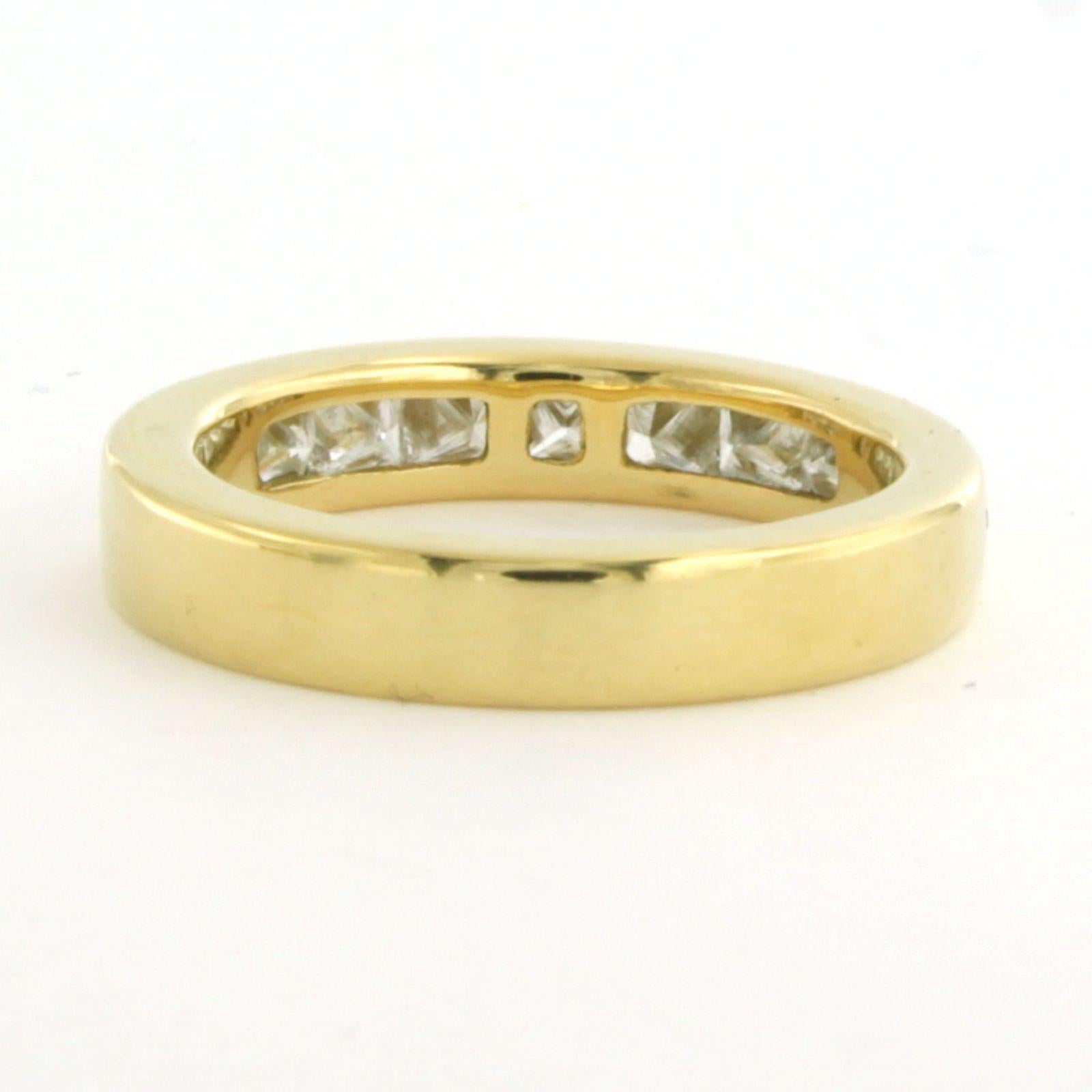 Taglio princess Anello con diamanti taglio princess fino a 1,00ct in oro giallo 18k 8,0 grammi in vendita