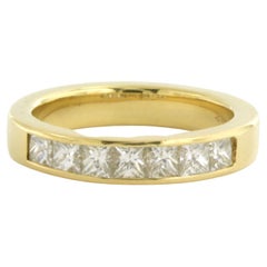 Anello con diamanti taglio princess fino a 1,00ct in oro giallo 18k 8,0 grammi