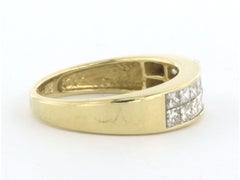 Ring with princess cut diamonds up to 1.10ct 14k yellow gold 3.3 grams