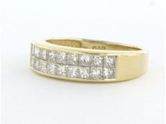 Ring with princess cut diamonds up to 1.10ct 14k yellow gold 3.3 grams
