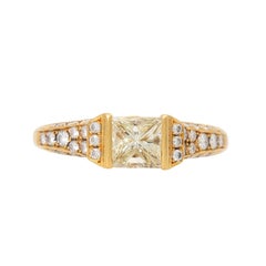 Ring with Princess Diamond Approx. 1.01 Ct, 'Hallmarked'