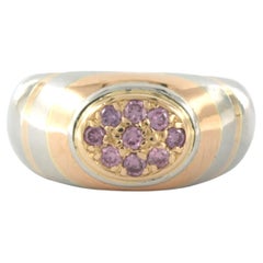 Bague avec diamants violets de taille brillant jusqu
à 0,25ct Or rose 18k et platine