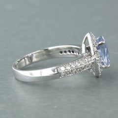 Ring with quartz and brilliant cut diamonds up to 0.42ct 14k gold 3.6 grams