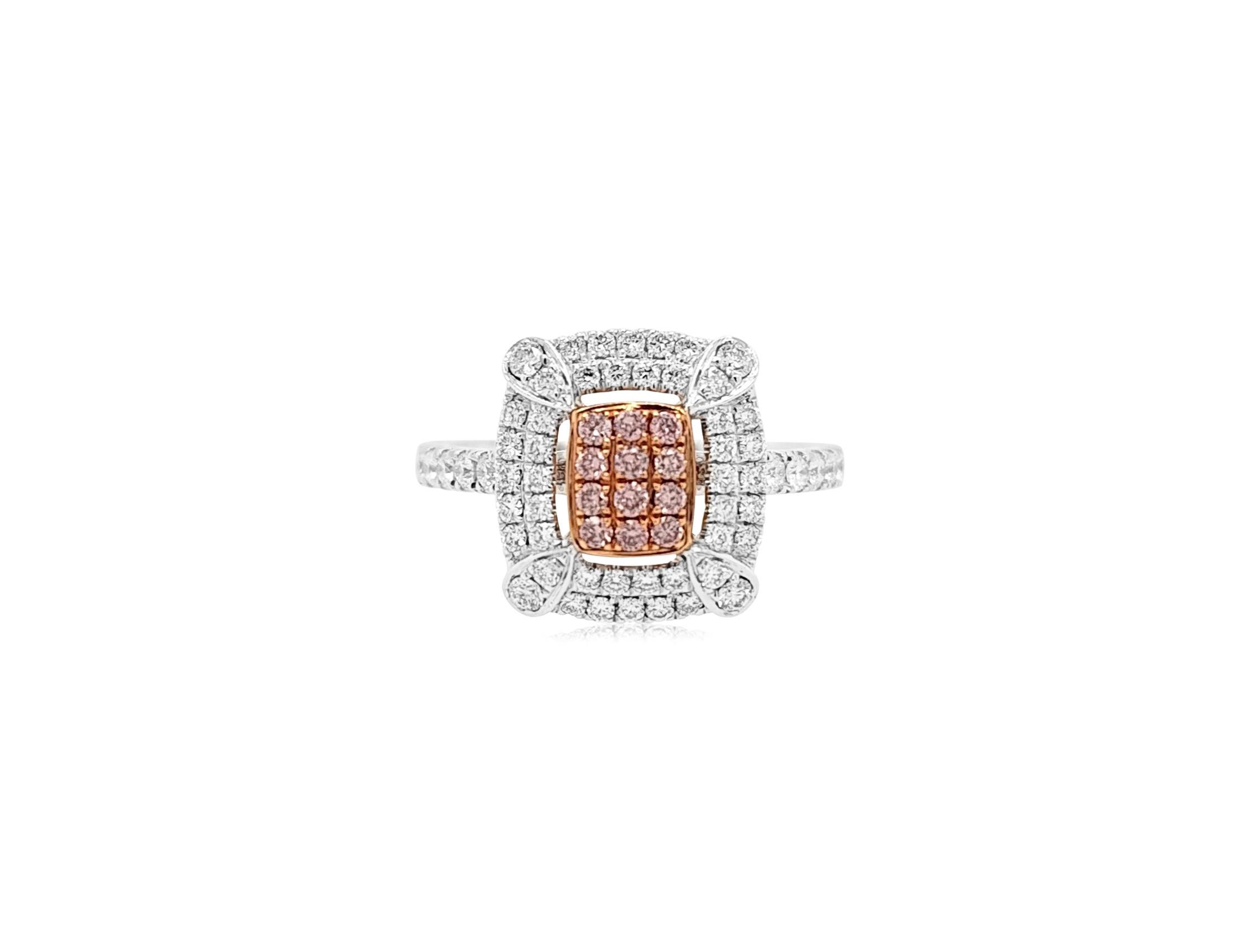 One-of-a-kind ring with rare round brilliant cut Pink diamonds set in a beautiful arrangement with white diamonds.

- Pink diamonds- 0.13 cts
- White diamonds- 0.52 cts
Made in 18K Gold & platinum


HYT Jewelry is a Fine Diamond and Gemstone Jewelry