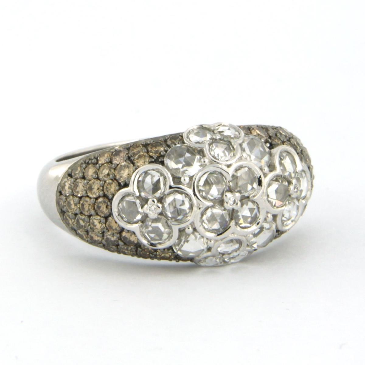 Ring mit Diamanten im Rosen- und Brillantschliff bis zu 1,95 Karat 18k Weißgold im Zustand „Hervorragend“ im Angebot in The Hague, ZH