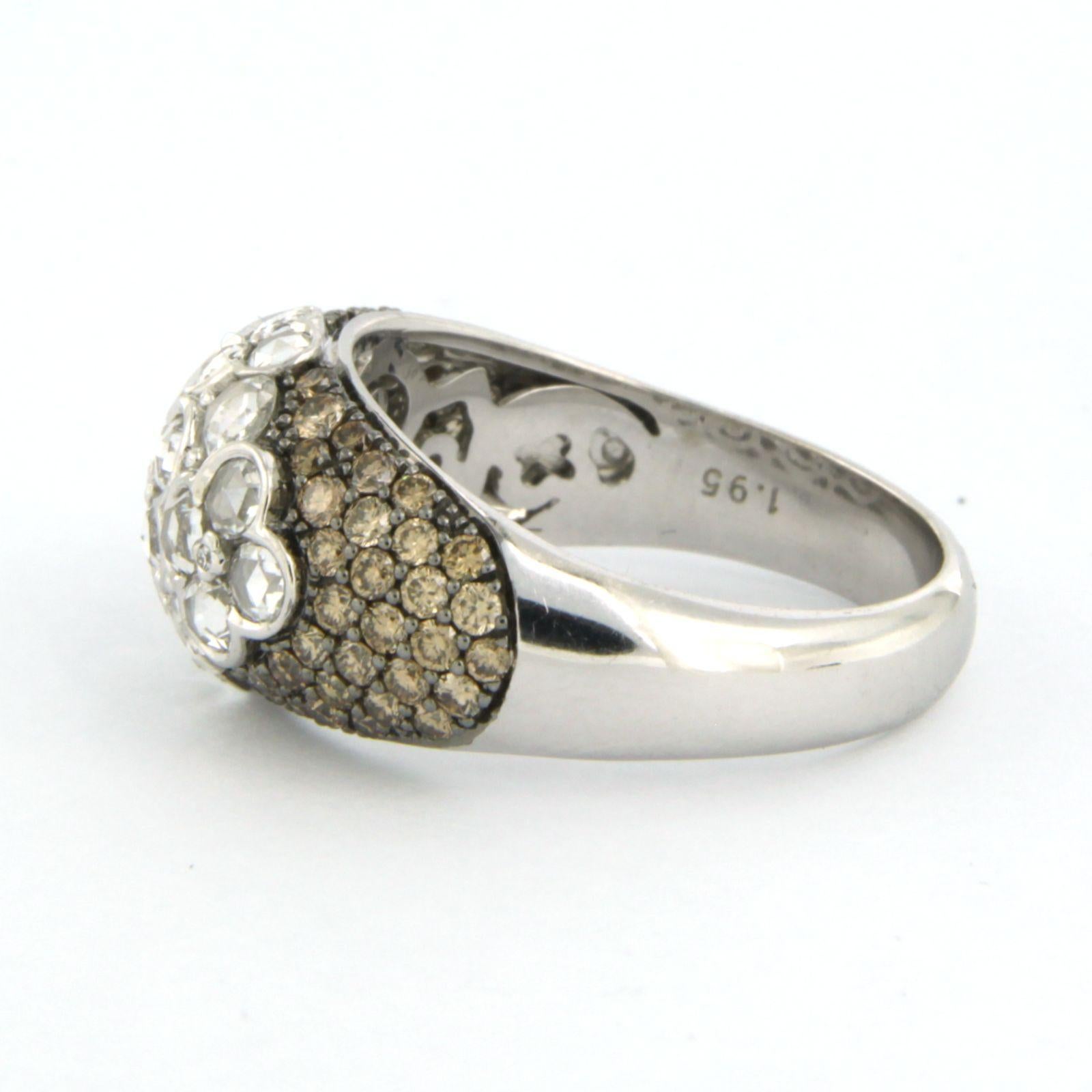 De las mujeres Ring with rose and brilliant cut diamonds up to 1.95ct 18k white gold en venta