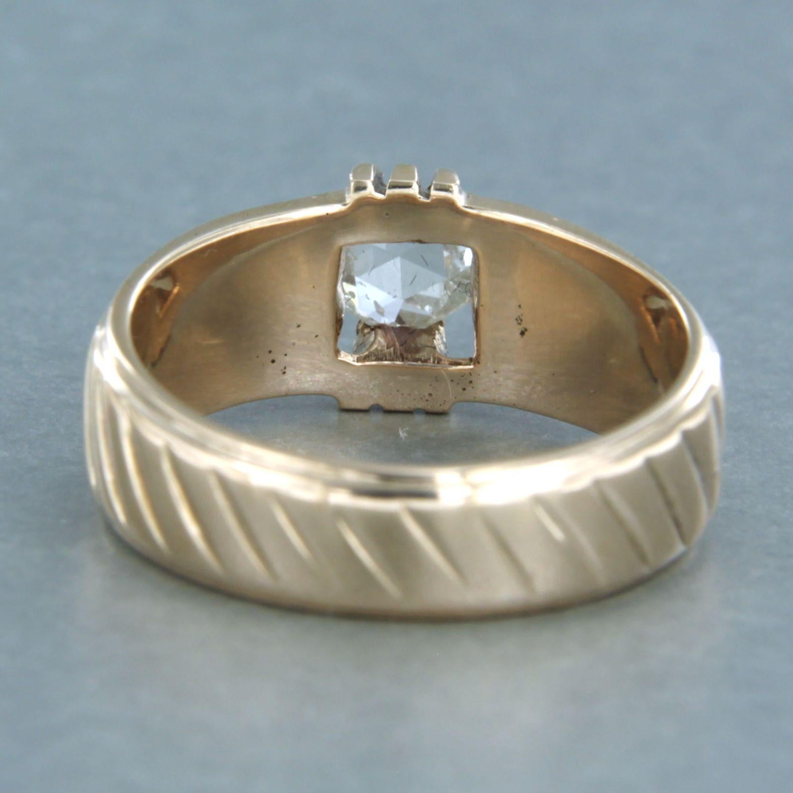 Taille rose Bague avec diamant taille rose jusqu'à 0,30ct 7,4 grammes Or rose 14k en vente