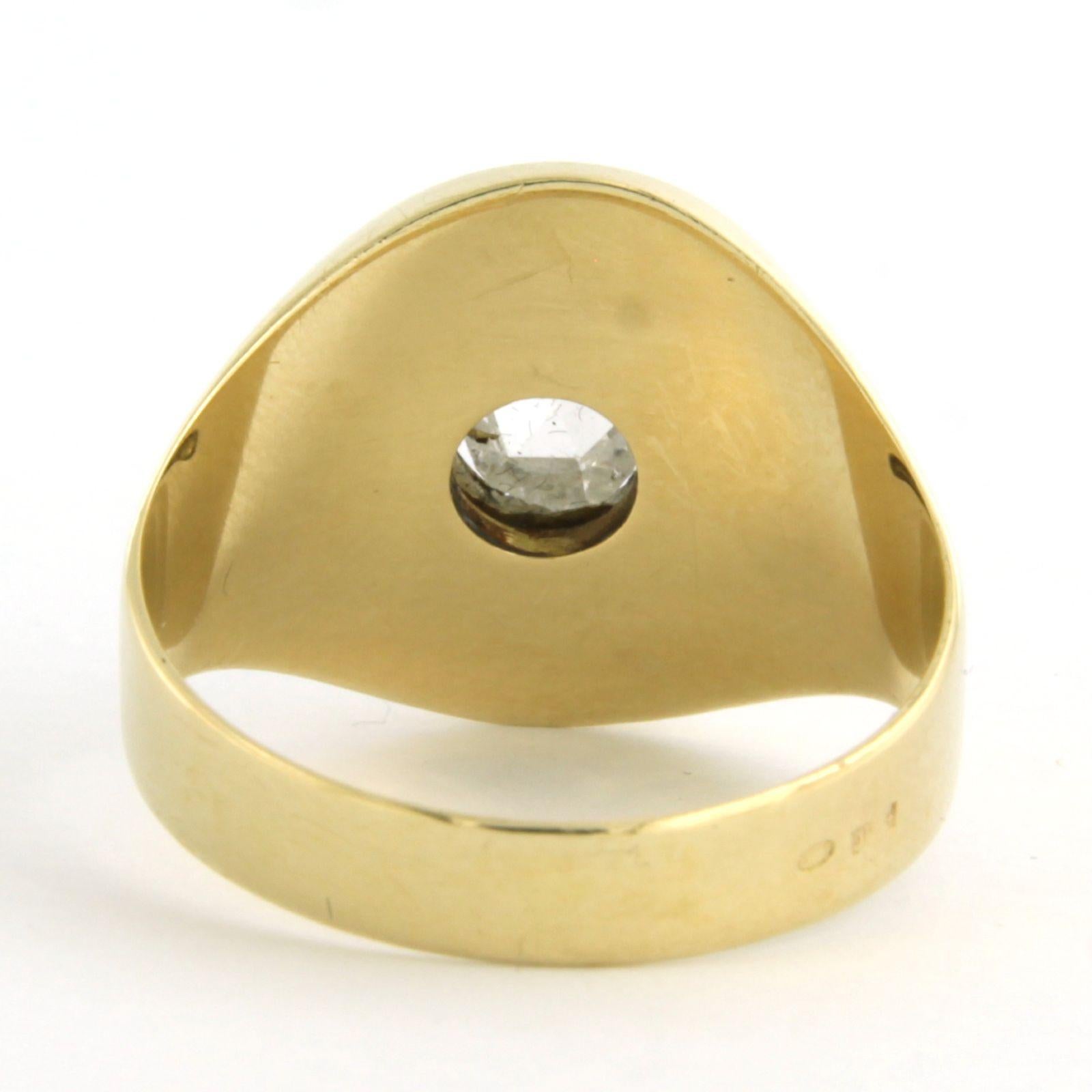 Ring with rose cut diamond up to 0.56ct 14k gold In Good Condition For Sale In The Hague, ZH