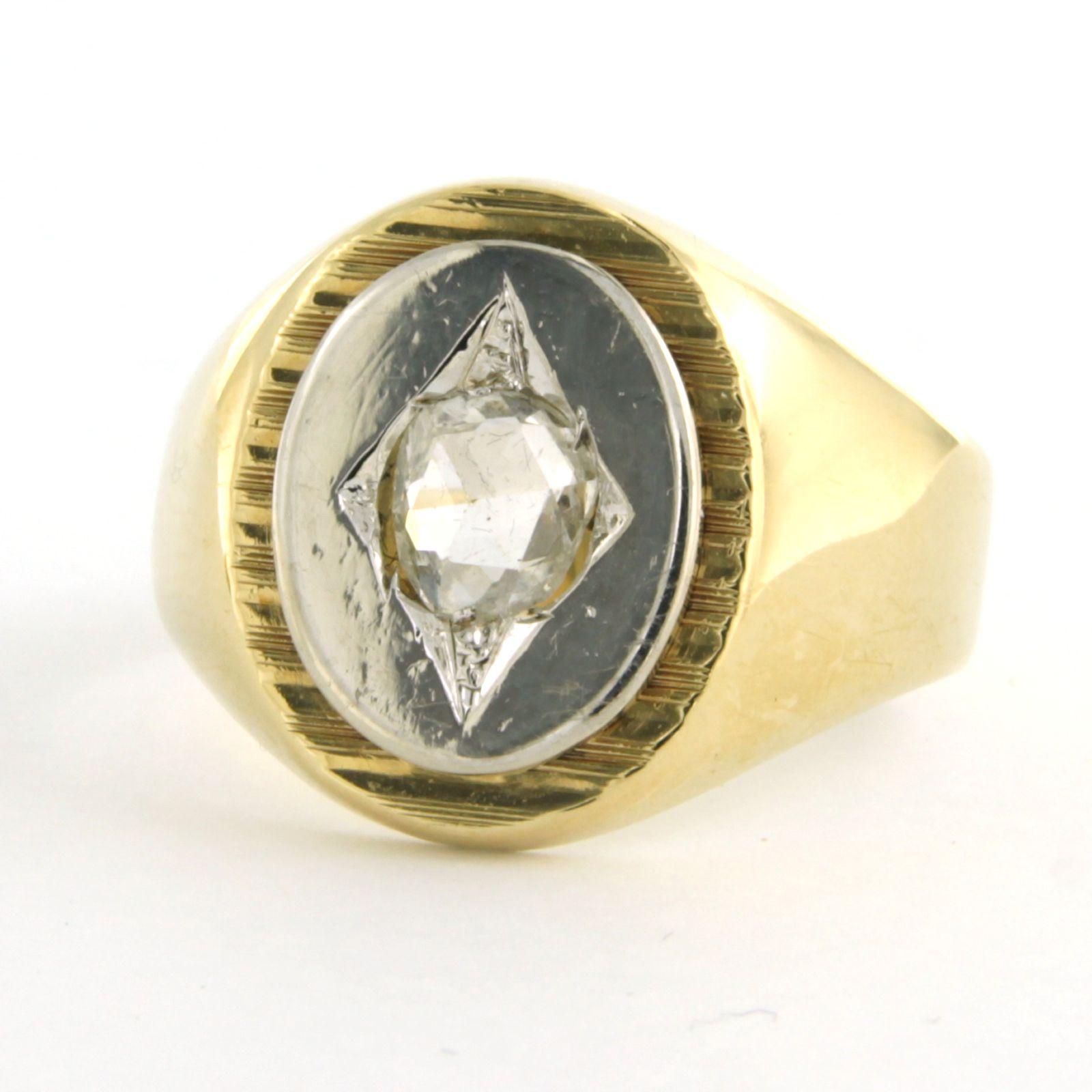 Ring with rose cut diamond up to 0.56ct 14k gold For Sale 1