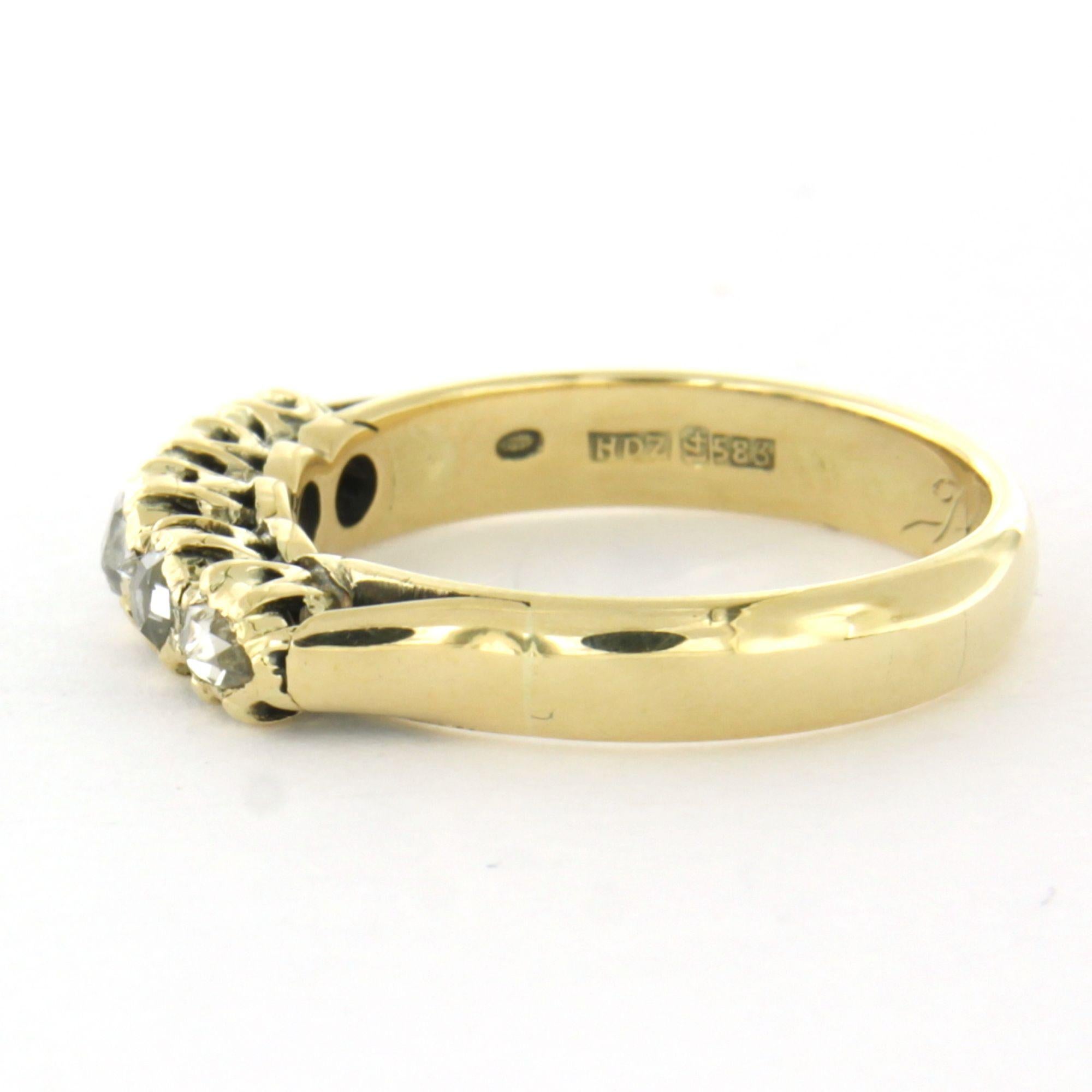 Anillo con diamantes talla rosa de hasta 0,25 ct Oro de 14k 3,7 gramos Victoriano temprano en venta