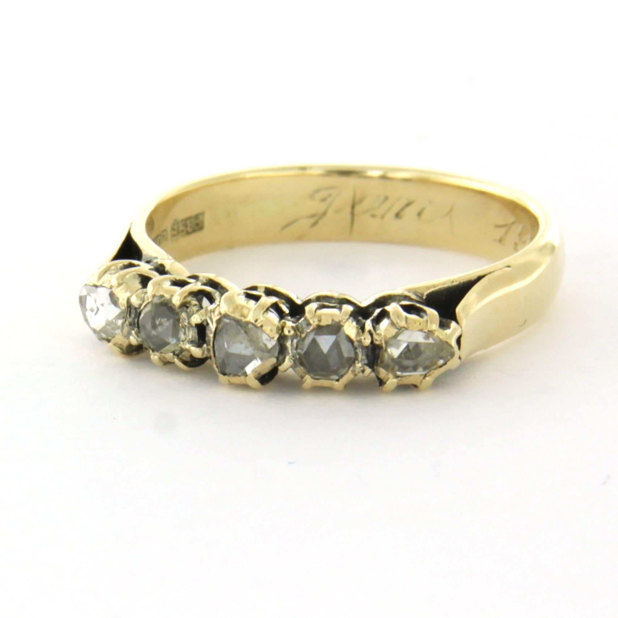 Anillo con diamantes talla rosa de hasta 0,25 ct Oro de 14k 3,7 gramos en Excelente estado para la venta en The Hague, ZH