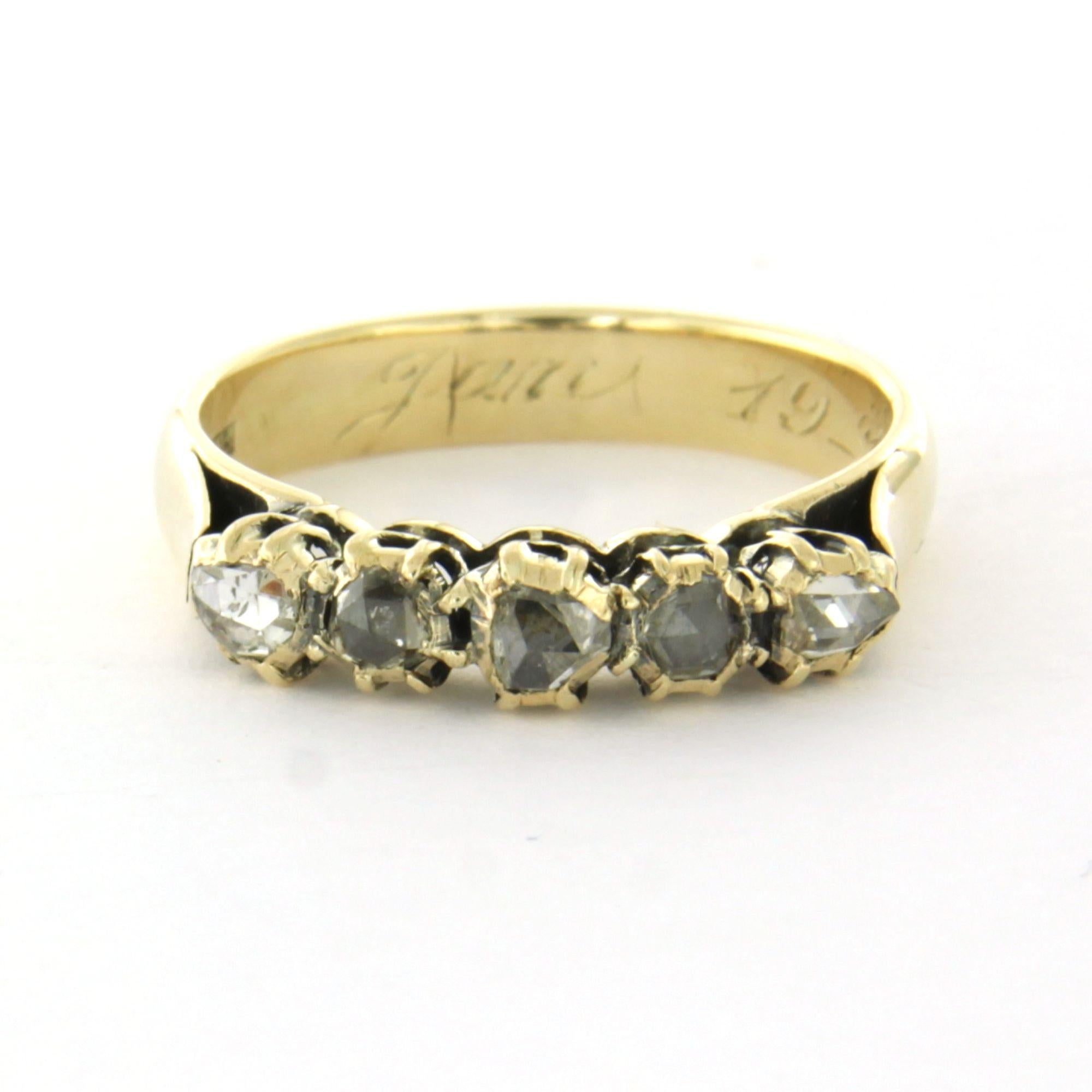 Anillo con diamantes talla rosa de hasta 0,25 ct Oro de 14k 3,7 gramos en venta 1