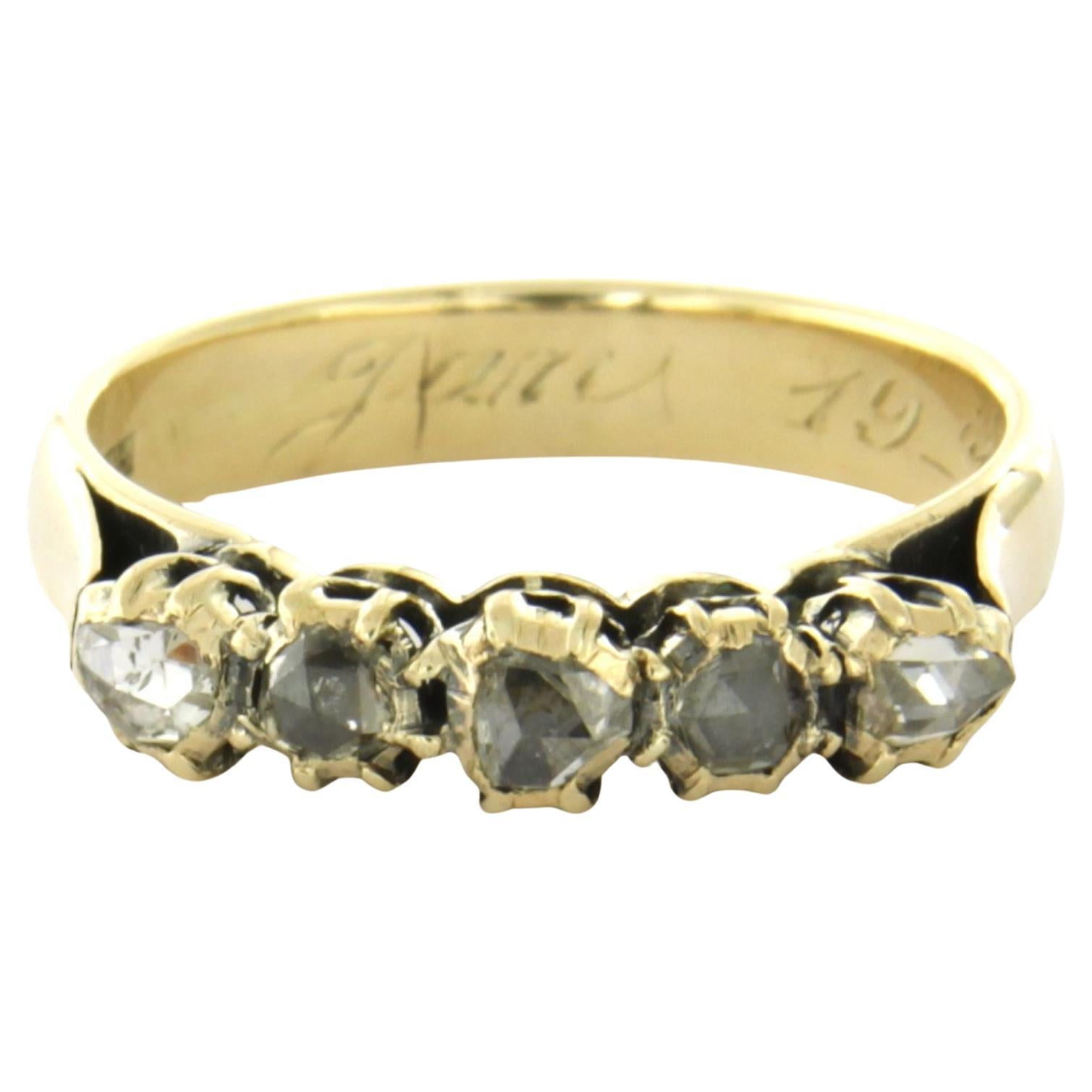 Ring with rose cut diamonds up to 0.25ct 14k gold 3.7 grams