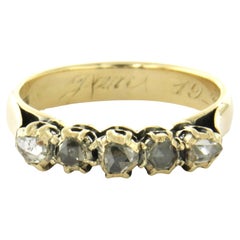 Ring with rose cut diamonds up to 0.25ct 14k gold 3.7 grams
