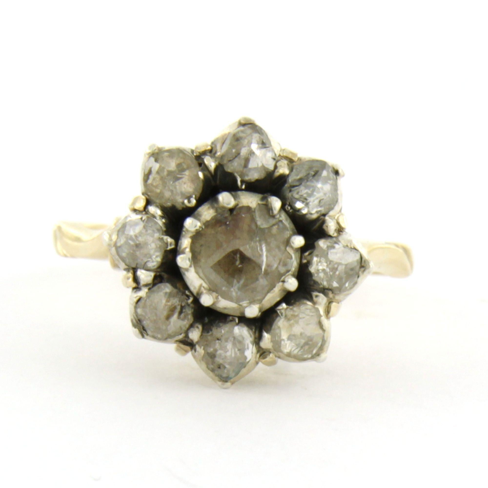 Ring aus 14k Gold und Silber mit Diamant im Rosenschliff bis zu 0,35ct - G/H - SI - Ringgröße US 7.5 - EU 17.75 (56)

Ausführliche Beschreibung

Die Oberseite des Rings ist 1,4 cm breit und 1,0 cm hoch.

Ringgröße US 7.5 - EU 17.75 (56). Der Ring