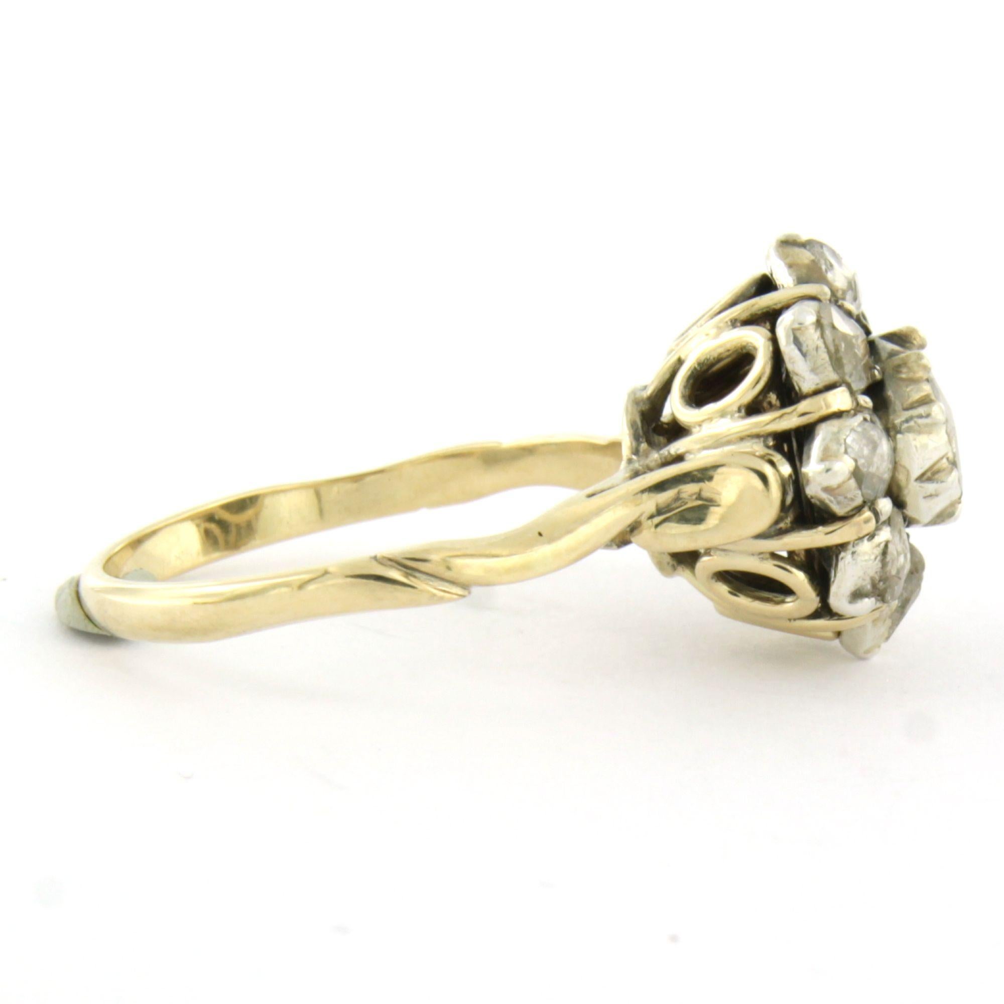 Ring mit Diamanten im Rosenschliff bis zu 0,35ct 14k Gold und Silber 4,9 Gramm (Frühviktorianisch) im Angebot