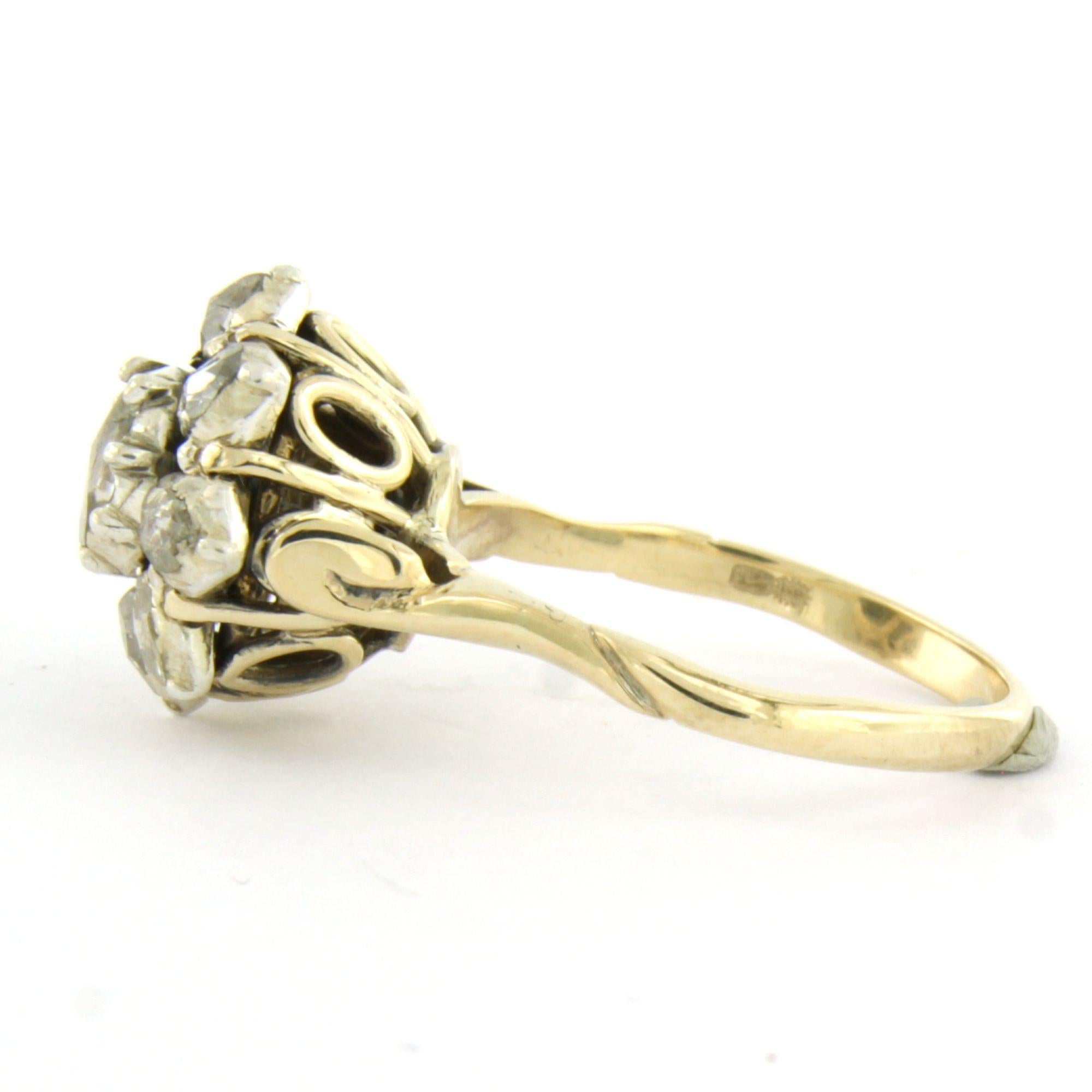Ring mit Diamanten im Rosenschliff bis zu 0,35ct 14k Gold und Silber 4,9 Gramm im Zustand „Hervorragend“ im Angebot in The Hague, ZH