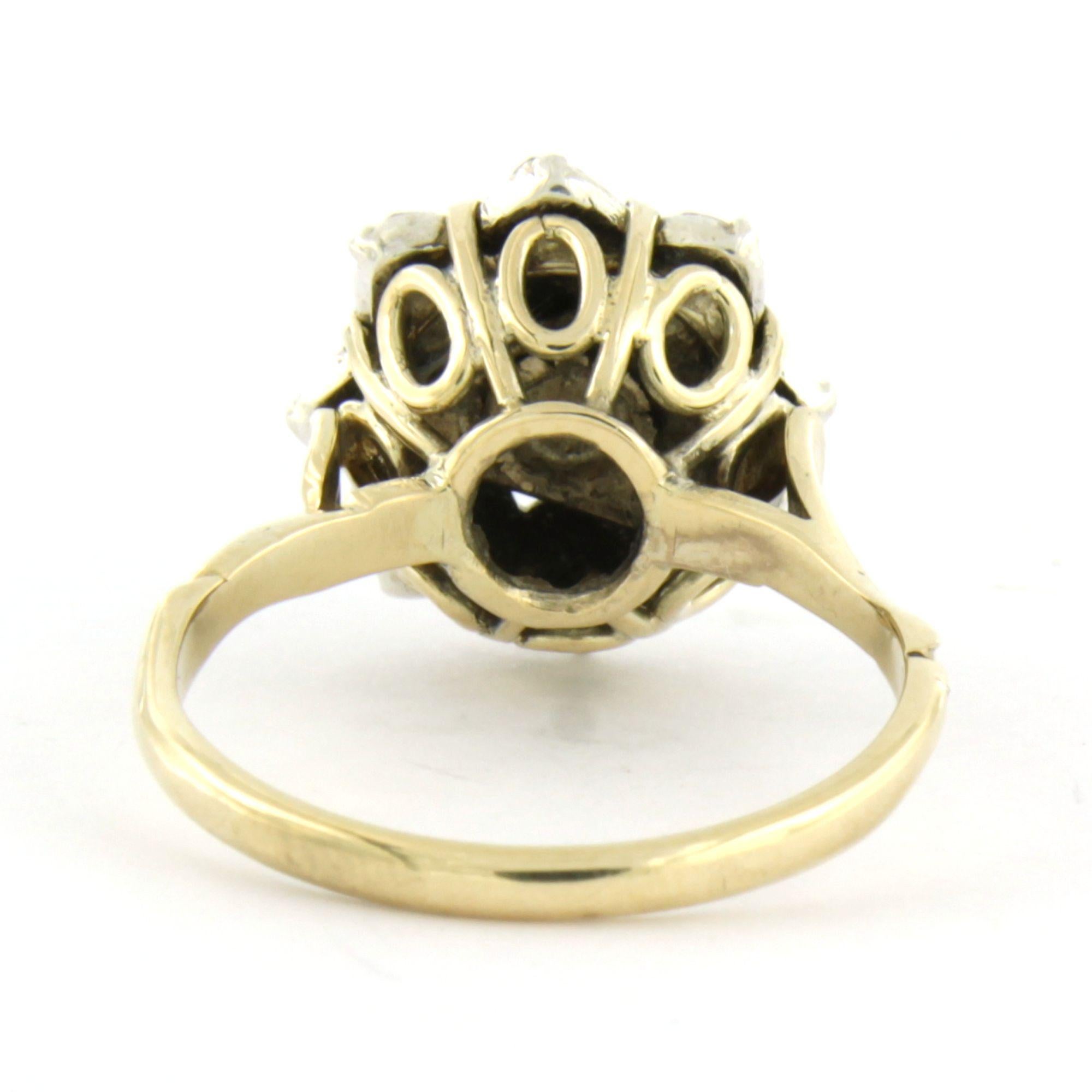 Ring mit Diamanten im Rosenschliff bis zu 0,35ct 14k Gold und Silber 4,9 Gramm Damen im Angebot