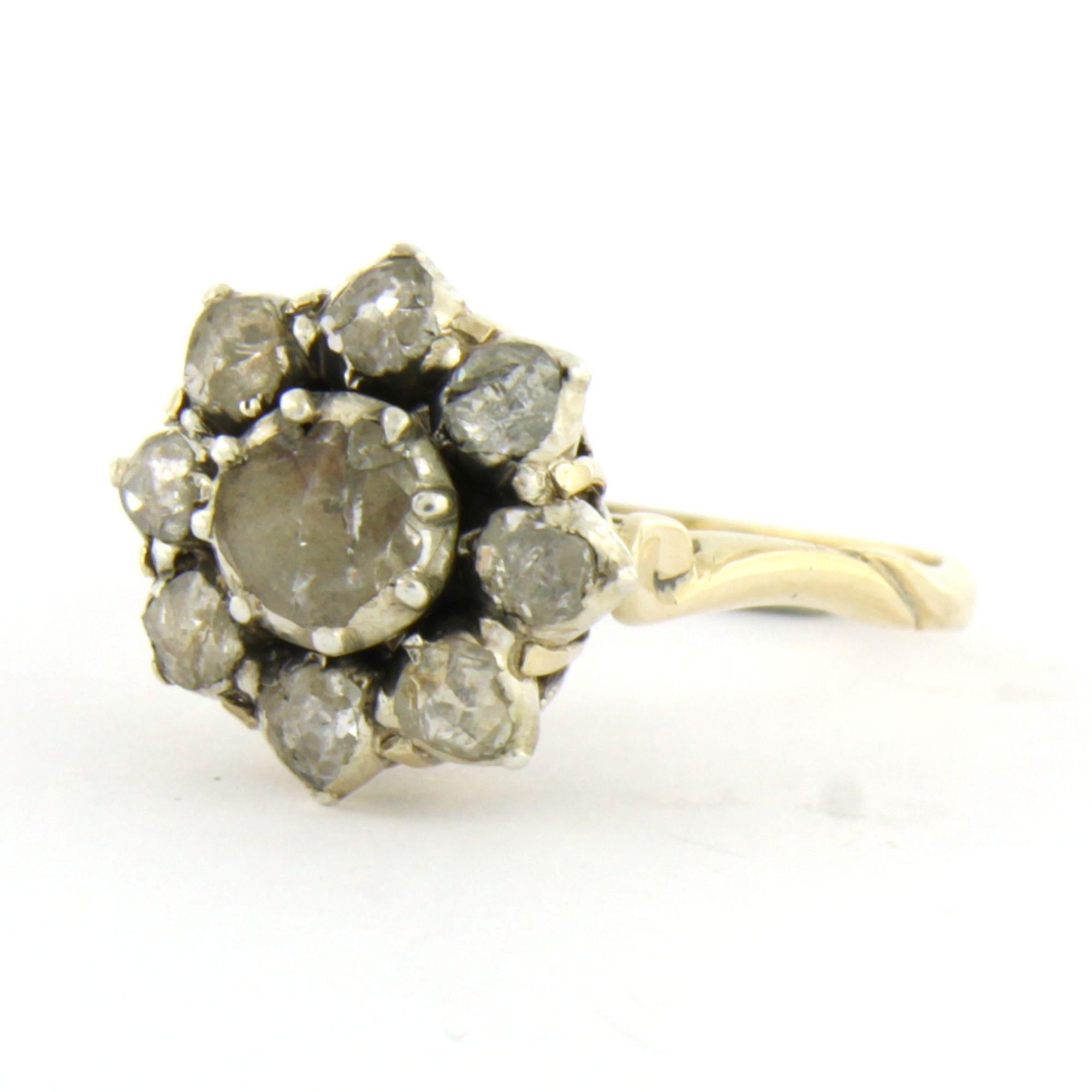 Ring mit Diamanten im Rosenschliff bis zu 0,35ct 14k Gold und Silber 4,9 Gramm im Angebot 1