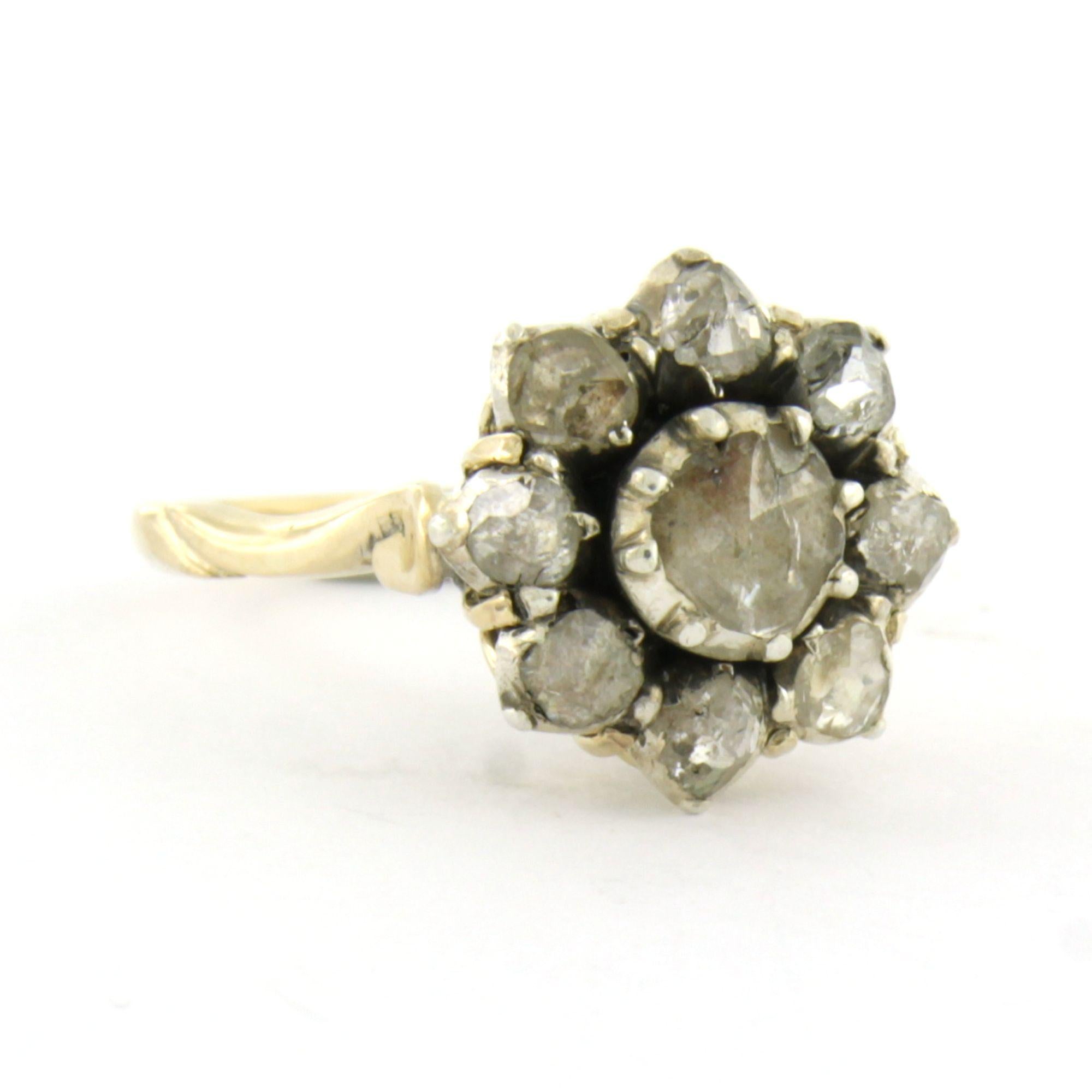 Ring mit Diamanten im Rosenschliff bis zu 0,35ct 14k Gold und Silber 4,9 Gramm im Angebot 2