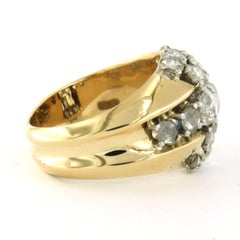 Ring with rose cut diamonds up to 1.00ct 14k gold and platinum 11.8 grams