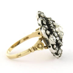 Anello con diamanti a taglio rosa fino a 1,80 ct, in oro 14k e argento, 8,7 grammi