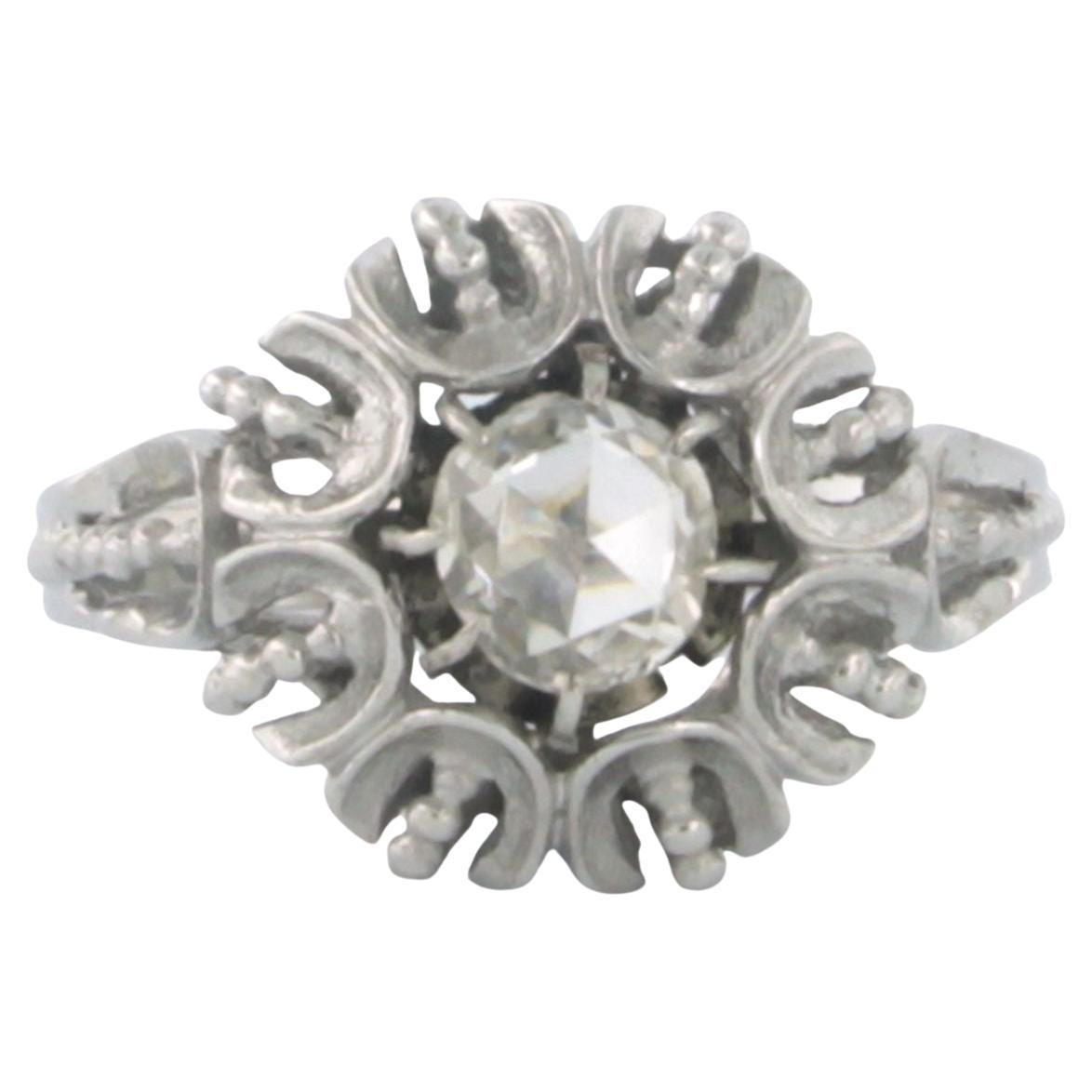 Ring with rose diamond 0.40ct 18k white gold