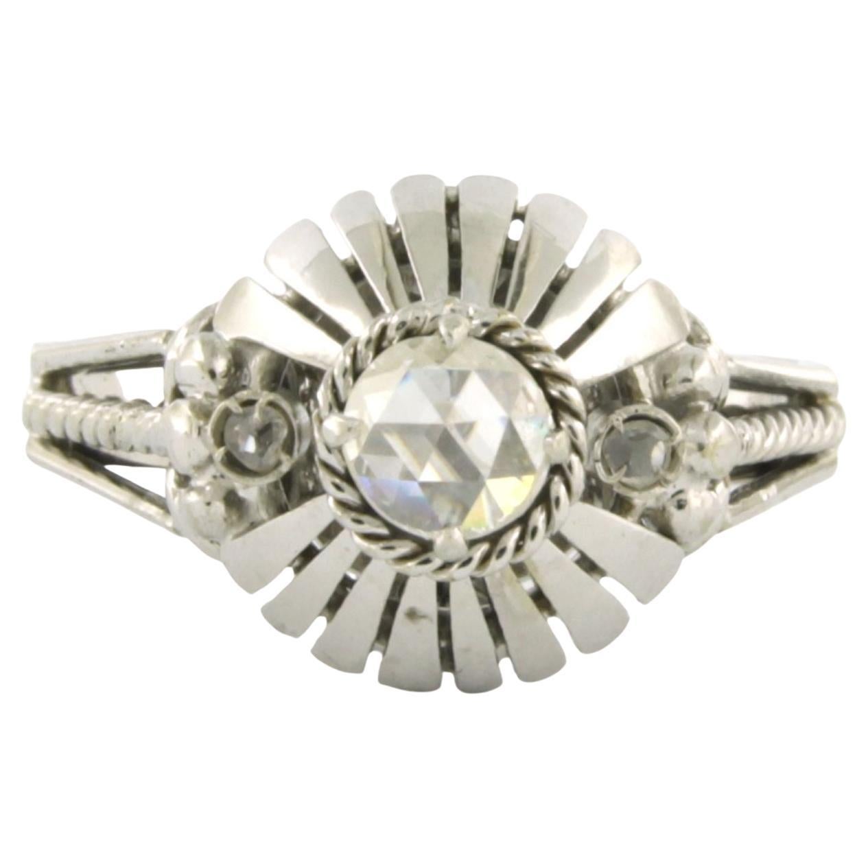 Anello con diamanti rosa fino a 0,20ct in oro 18k da 4,8 grammi in vendita