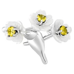 Ring with round citrines