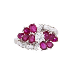 Ring with Rubies and Diamonds Totaling Approx. 0.95 Carat,
