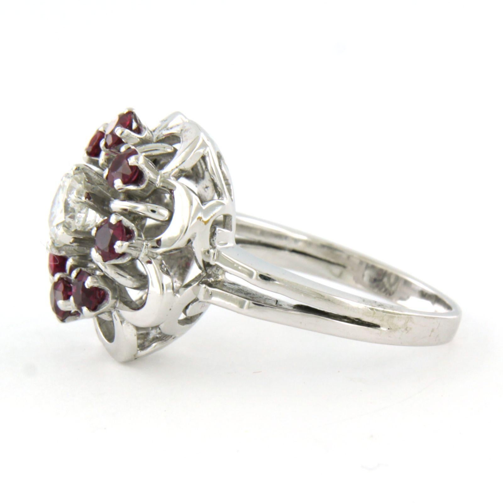 Ring mit Rubin und Diamant im Brillantschliff bis zu 0,51ct 18k Gold 7,9 Gramm (Moderne) im Angebot