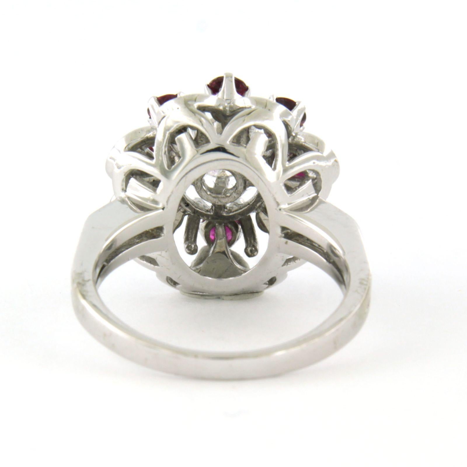 Ring mit Rubin und Diamant im Brillantschliff bis zu 0,51ct 18k Gold 7,9 Gramm im Zustand „Hervorragend“ im Angebot in The Hague, ZH