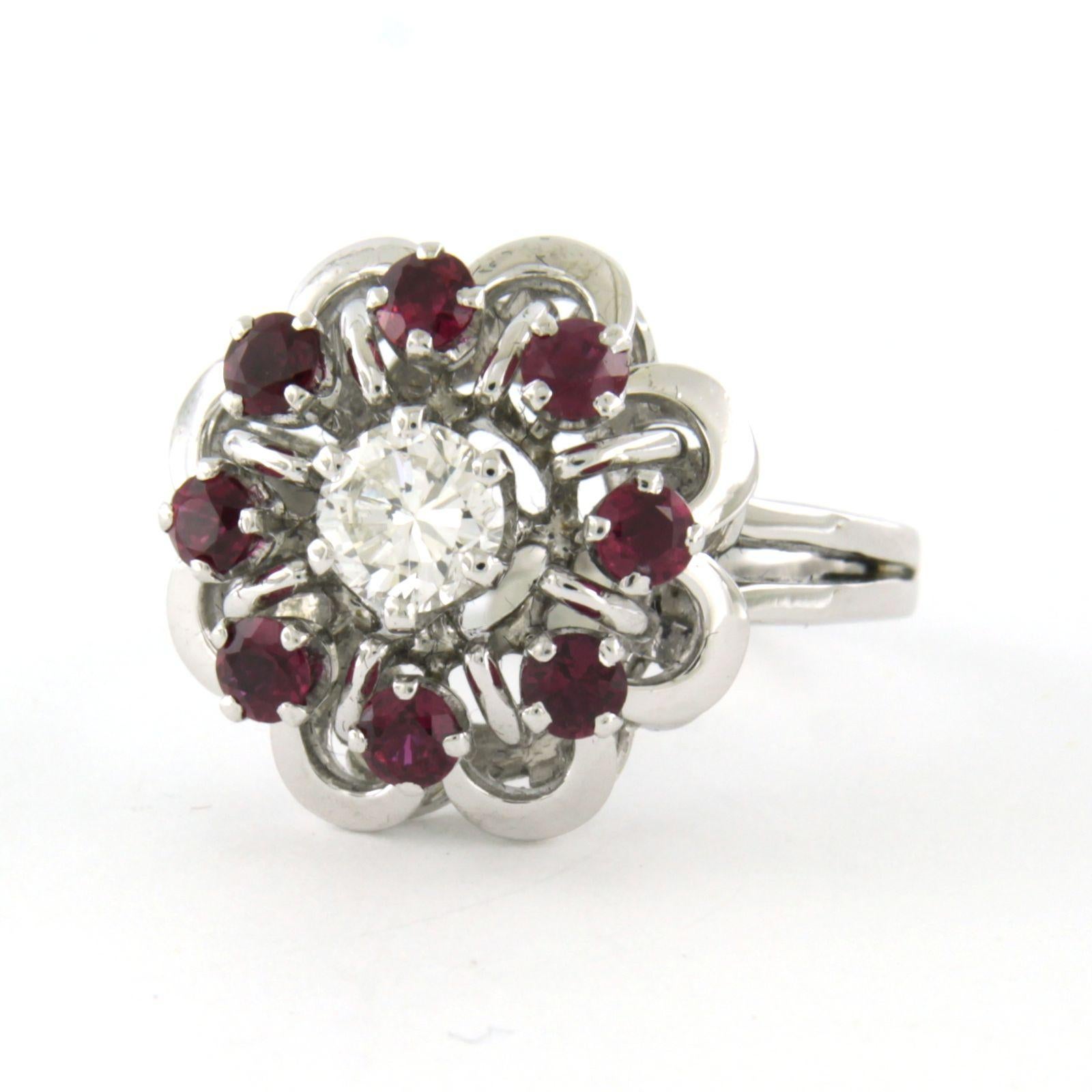 Ring mit Rubin und Diamant im Brillantschliff bis zu 0,51ct 18k Gold 7,9 Gramm Damen im Angebot