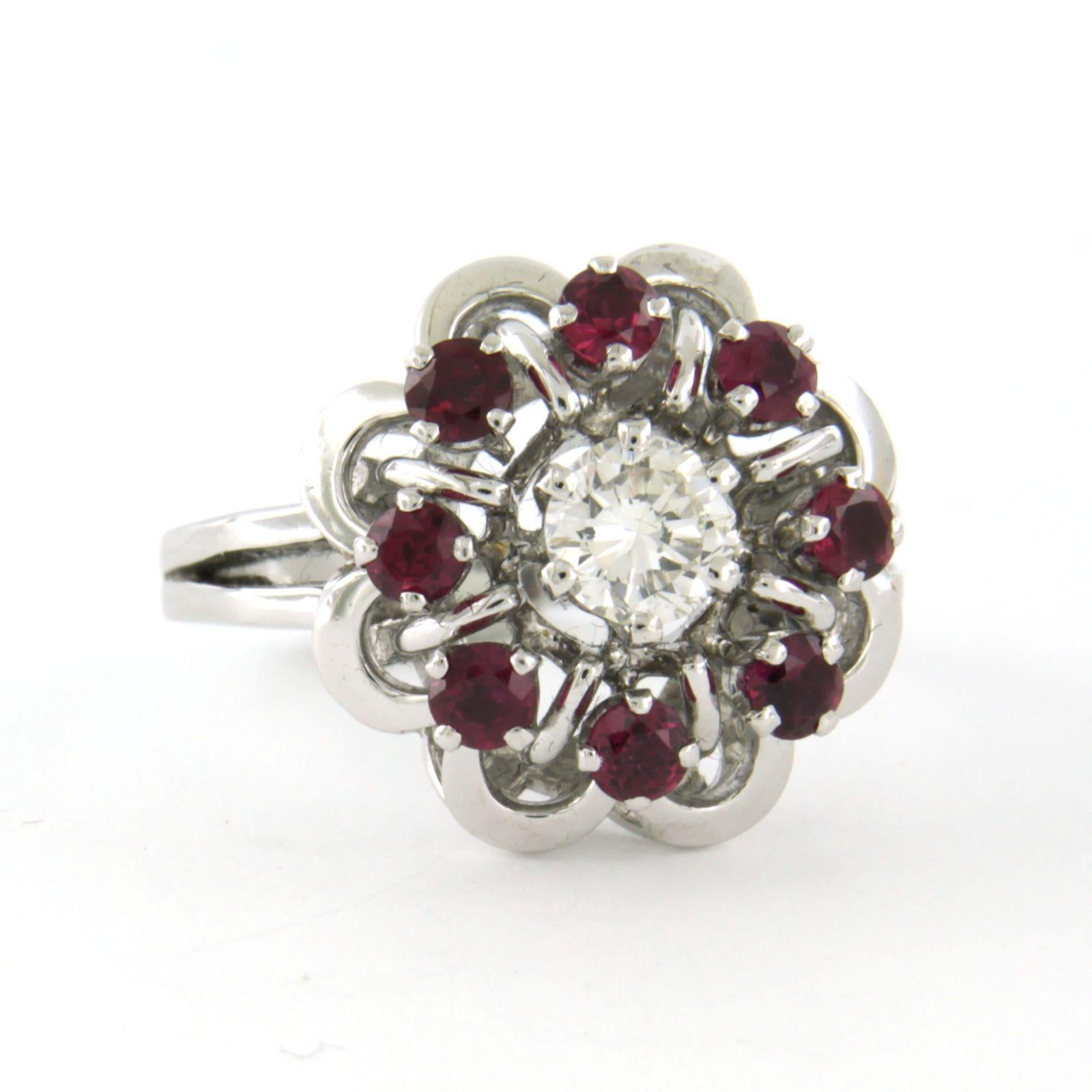 Ring mit Rubin und Diamant im Brillantschliff bis zu 0,51ct 18k Gold 7,9 Gramm im Angebot 1